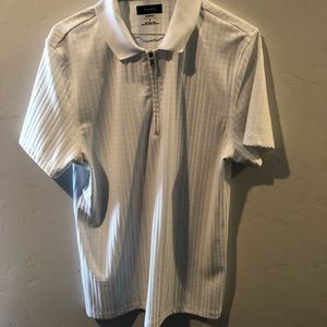 Men’s white Alfani collard t shirt sz M